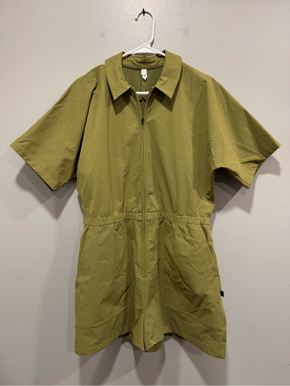 Lululemon lab Zip-Front Collared Romper in Bronze Green Size 10